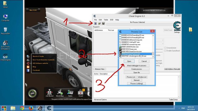 euro truck simulator 2 para hilesi cheat engine 6.2 indir