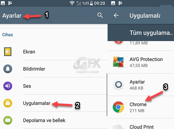 android chrome varsayılan nasıl yapılır